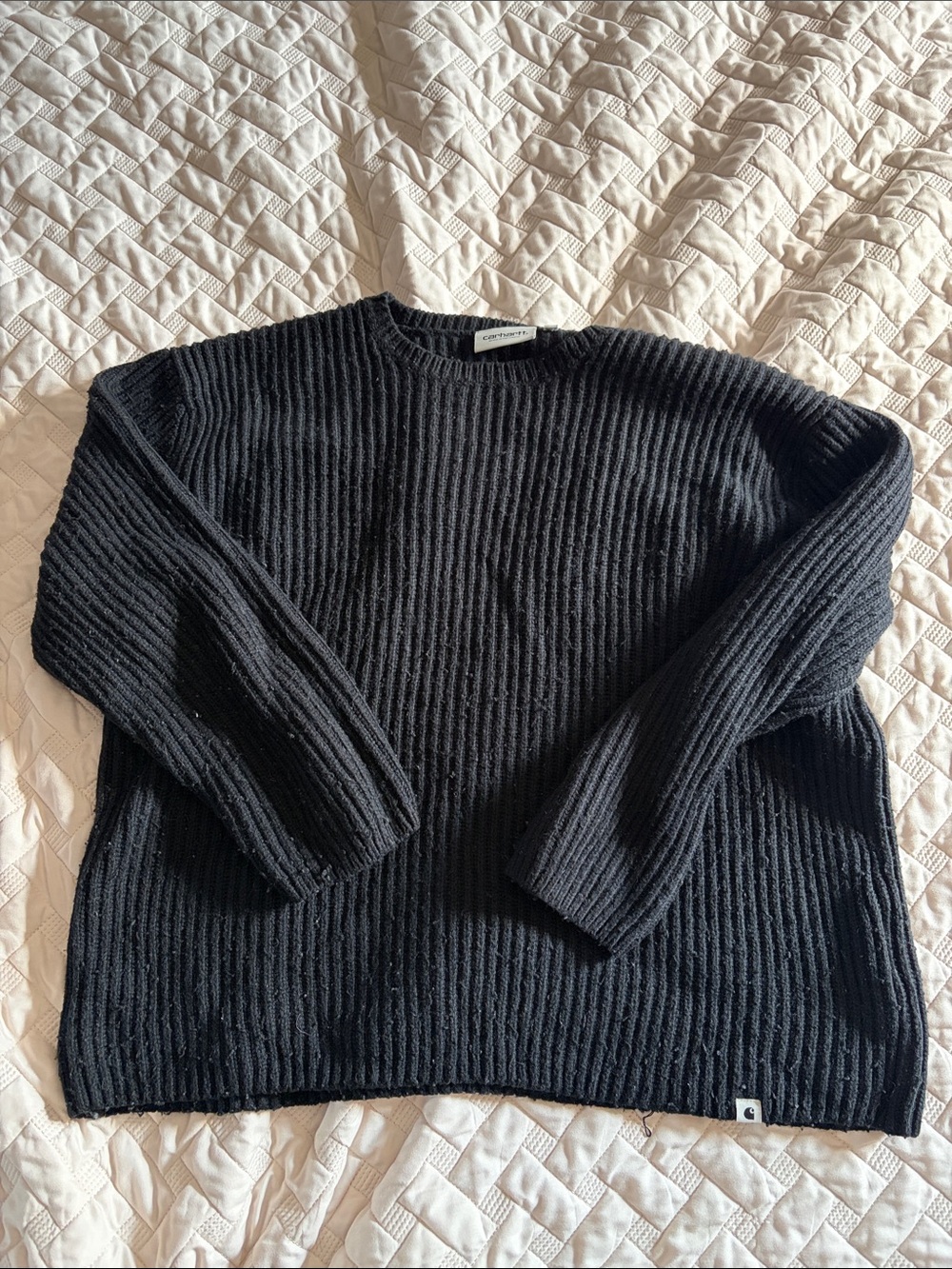 Carhartt WIP Kavela Black Ribbed Crewneck Sweater - Women's
